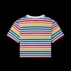 Rainbow Stripe Cropped T-Shirt