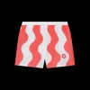 Red Memphis Wave Swim Trunks