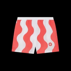 Red Memphis Wave Swim Trunks