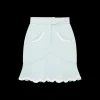 Scalloped Hem Denim Mini Skirt