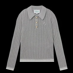 Silver Long Sleeve Polo Shirt