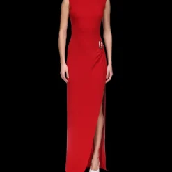 Sleeveless Side Split Column Dress