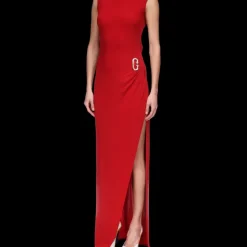 Sleeveless Side Split Column Dress