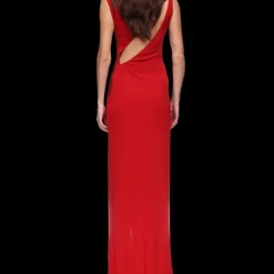 Sleeveless Side Split Column Dress