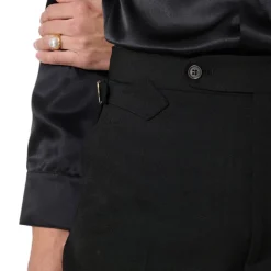 Straight Leg Silk Trousers