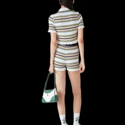 Stripe Cropped Polo Shirt