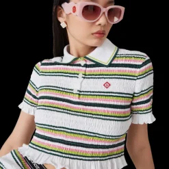 Stripe Cropped Polo Shirt
