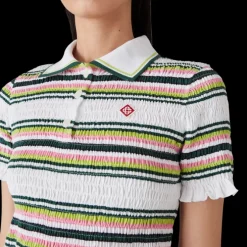 Stripe Cropped Polo Shirt