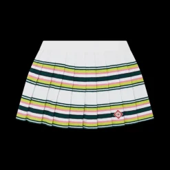 Stripe Pleated Skirt