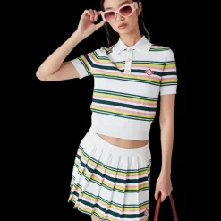 Stripe Pleated Skirt
