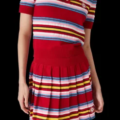 Stripe Pleated Skirt