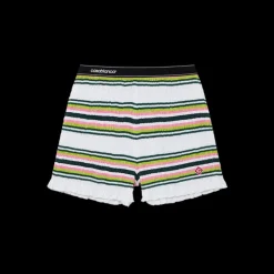 Stripe Shirred Shorts