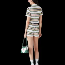 Stripe Shirred Shorts