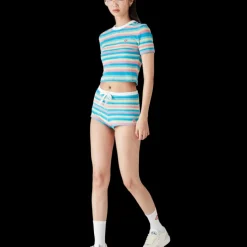 Stripe Towelling Mini Shorts