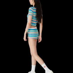 Stripe Towelling Mini Shorts