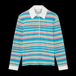 Stripe Towelling Polo Shirt