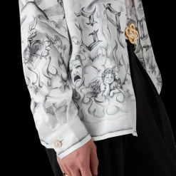 Tattoo Long Sleeve Silk Shirt