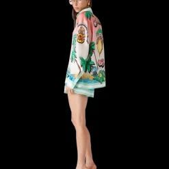Tennis Club Long Sleeve Silk Shirt