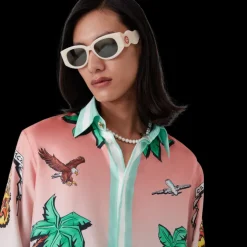 Tennis Club Long Sleeve Silk Shirt