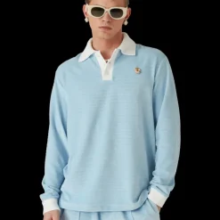 Velour Stripe Polo Shirt
