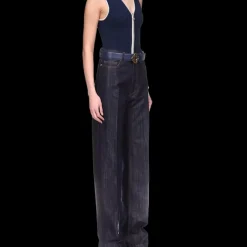 Washed Indigo Silver Lurex Jeans