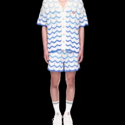Wavy Gradient Crochet Shirt