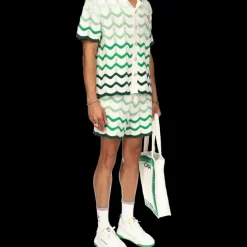 Wavy Gradient Crochet Shirt