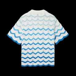 Wavy Gradient Crochet Shirt