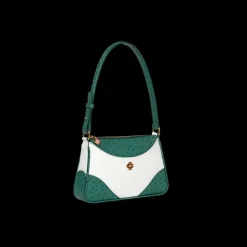 White & Green Jeanne Pochette Shoulder Bag