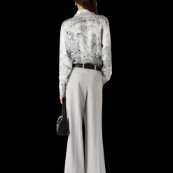 Wool Triple Pleat Tailored Trousers