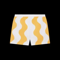 Yellow Memphis Wave Swim Trunks